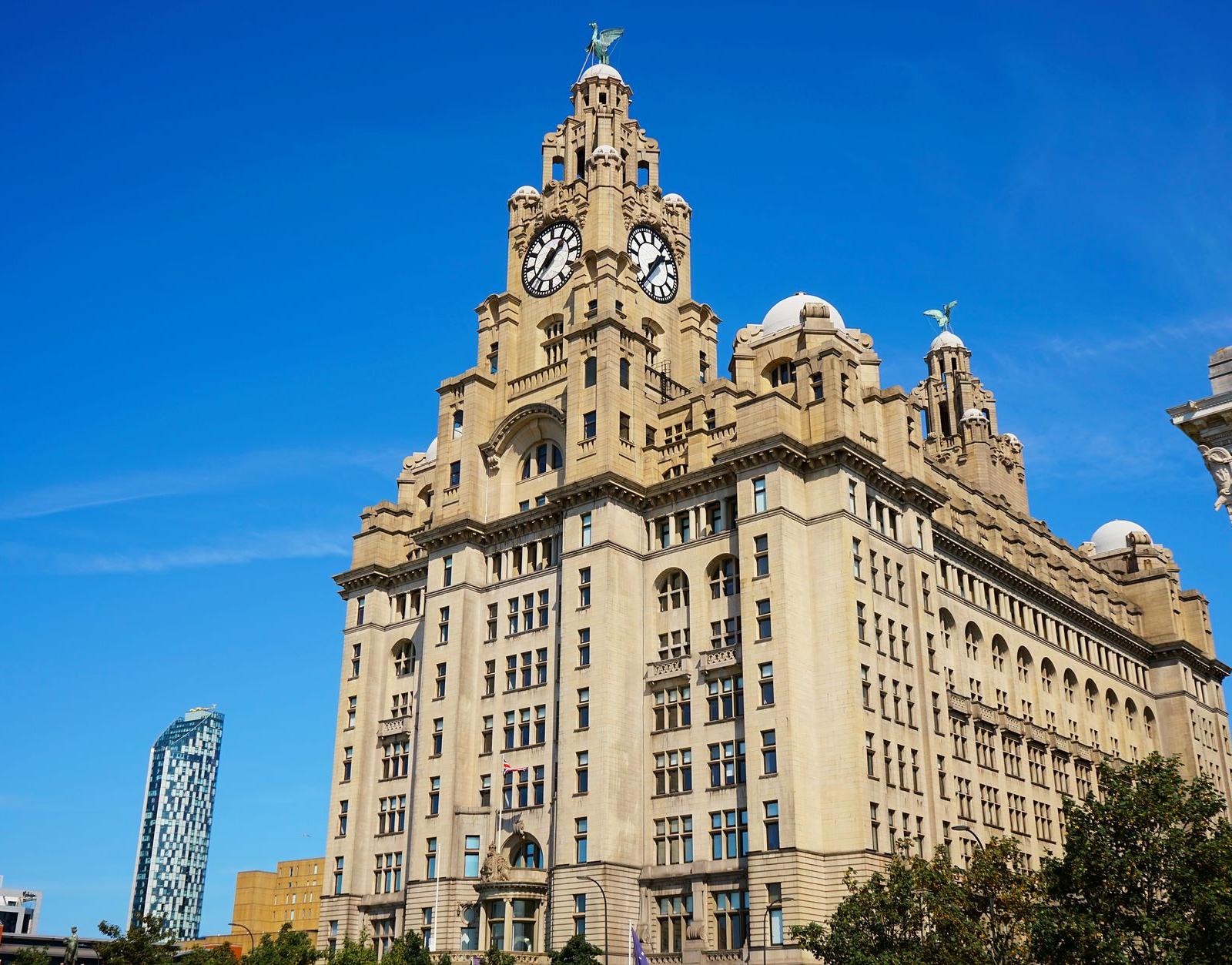 The Royal Liver Building under Blue Sky